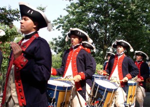 Re-enactors as Colonists Drumming
